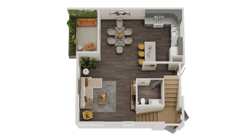 a bedroom floor plan of a house with a bedroom and a living room